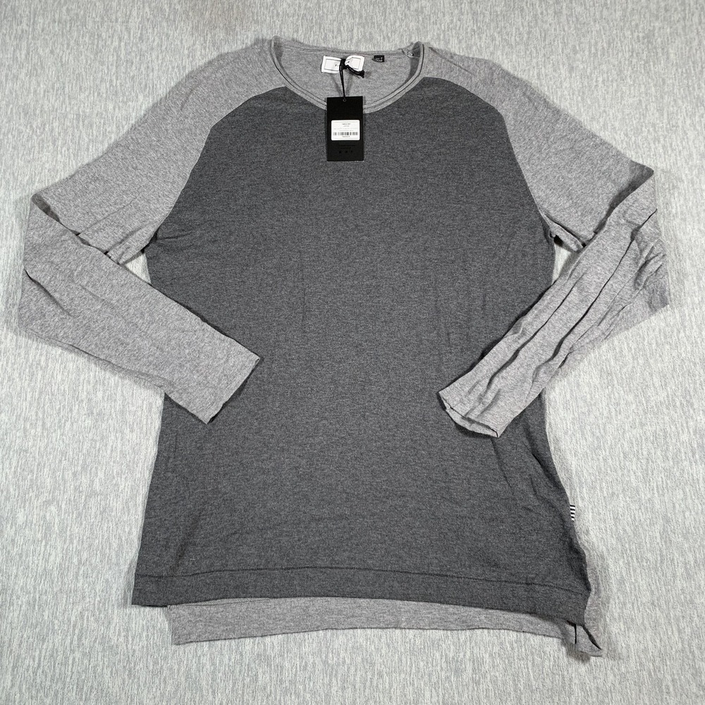 Five Four‎ Shirt Mens Large Gray Heather Dahlia HNY Long Sleeve Cotton Casual